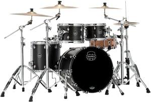 Mapex SV529XBKFB Satin Black Saturn V 4 Pc Shell Pack Drum Set with Snare